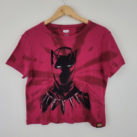 Marvel Artist Series Nikkolas Smith Black Panther Cropped Dye Tee T-Shirt Sz L - Picture 9 of 11